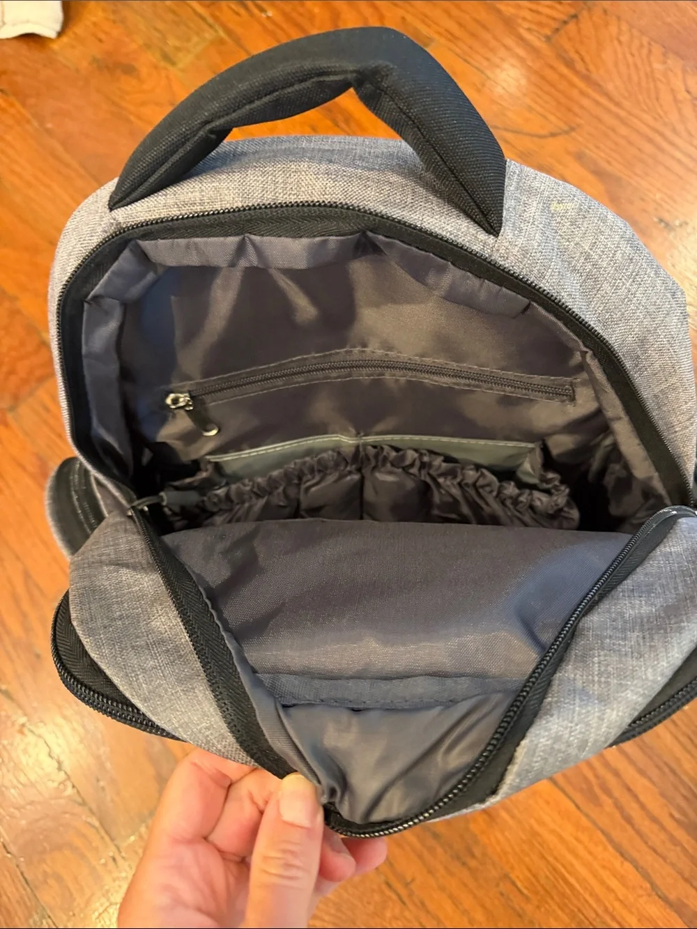 Eddie Bauer Gray and Black Men’s Daypack with Multiple Zipper Pockets